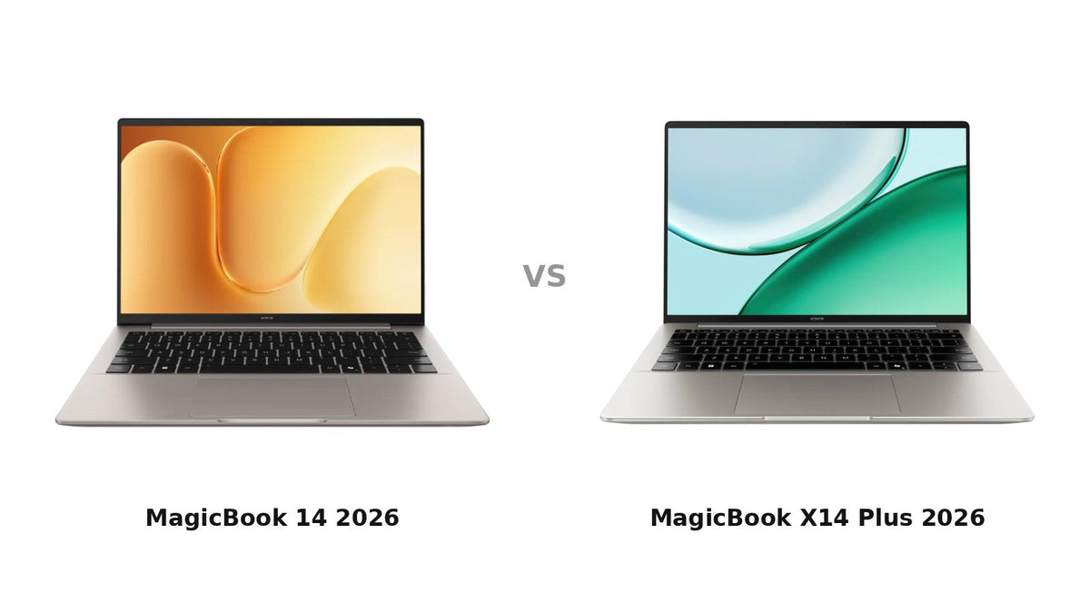 HONOR MagicBook 14 2026 y MagicBook X14 Plus 2026, vista frontal