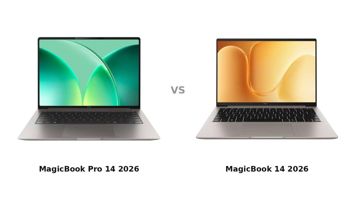 HONOR MagicBook Pro 14 2026 y MagicBook 14 2026, vista frontal