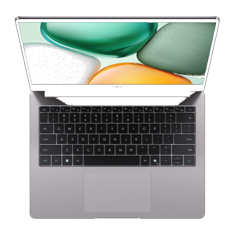HONOR MagicBook X14 2025 Combat Grigio stellare — tastiera in vista dall'alto