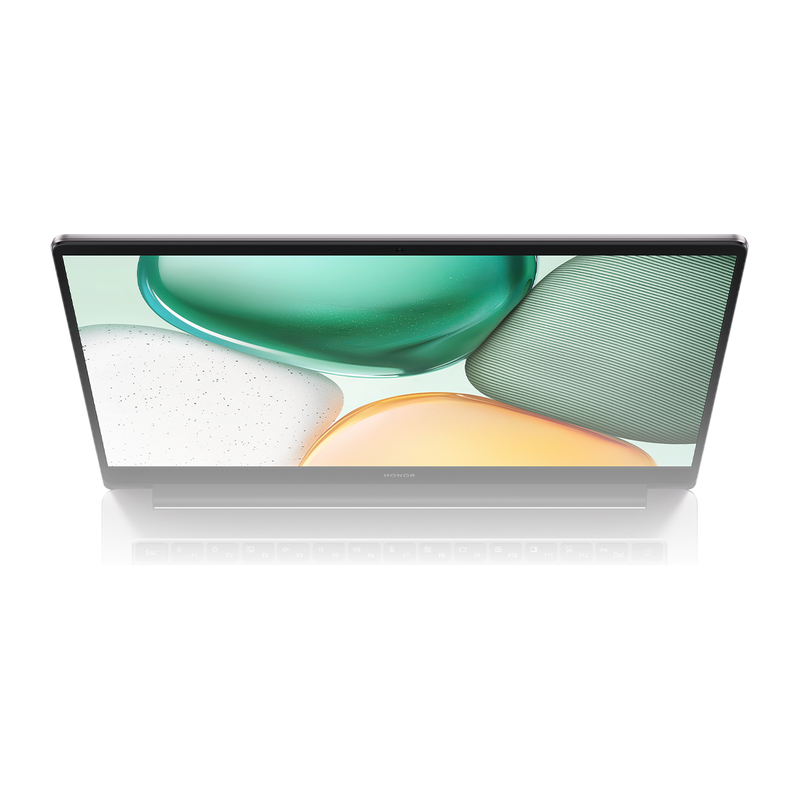 HONOR MagicBook X14 Ryzen 2026 Grigio stellare — vista frontale dal basso