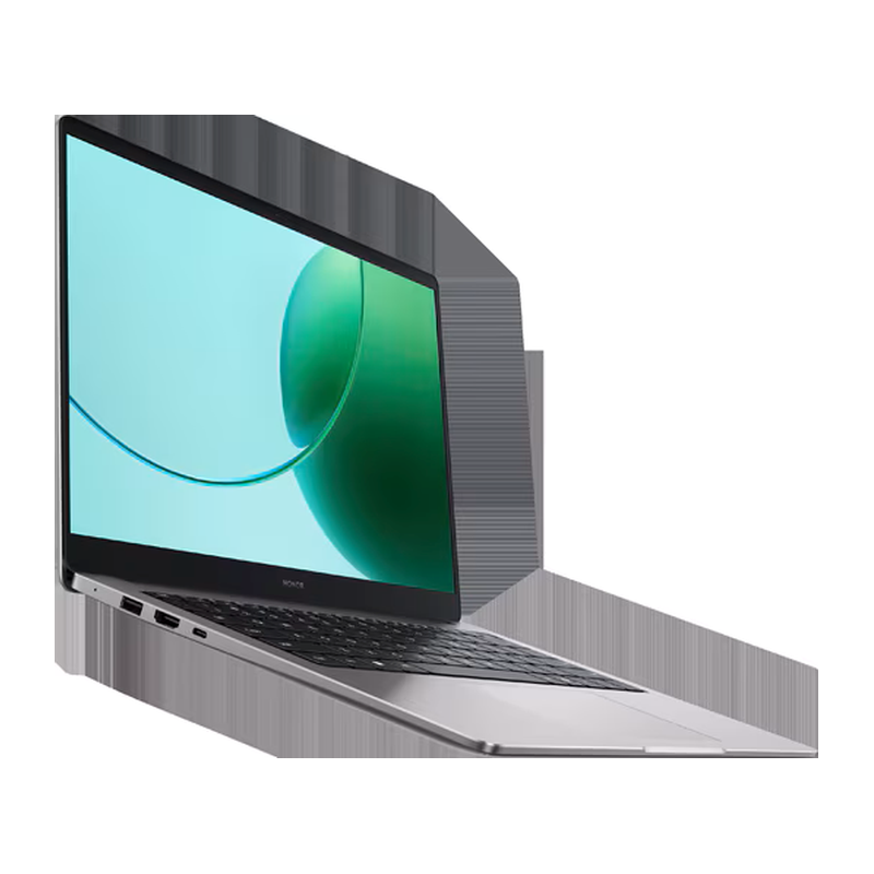 HONOR MagicBook X14 Ryzen 2026 Grigio stellare — vista laterale da aperto