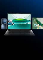 HONOR MagicBook Pro 14 Refresh en multi-écran avec smartphone et tablette