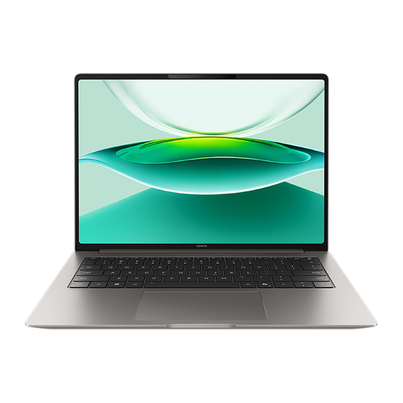HONOR MagicBook Pro 14 Refresh en Gris Estrellado, vista frontal con teclado completo