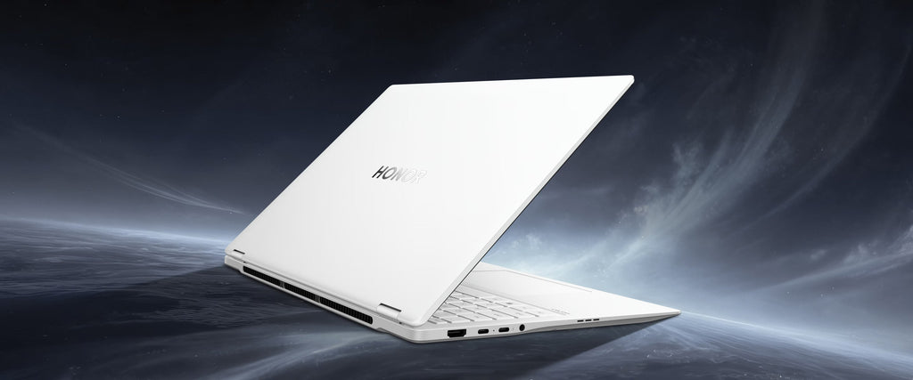 HONOR MagicBook Pro 16 2026 in Weiß, Dreiviertelansicht