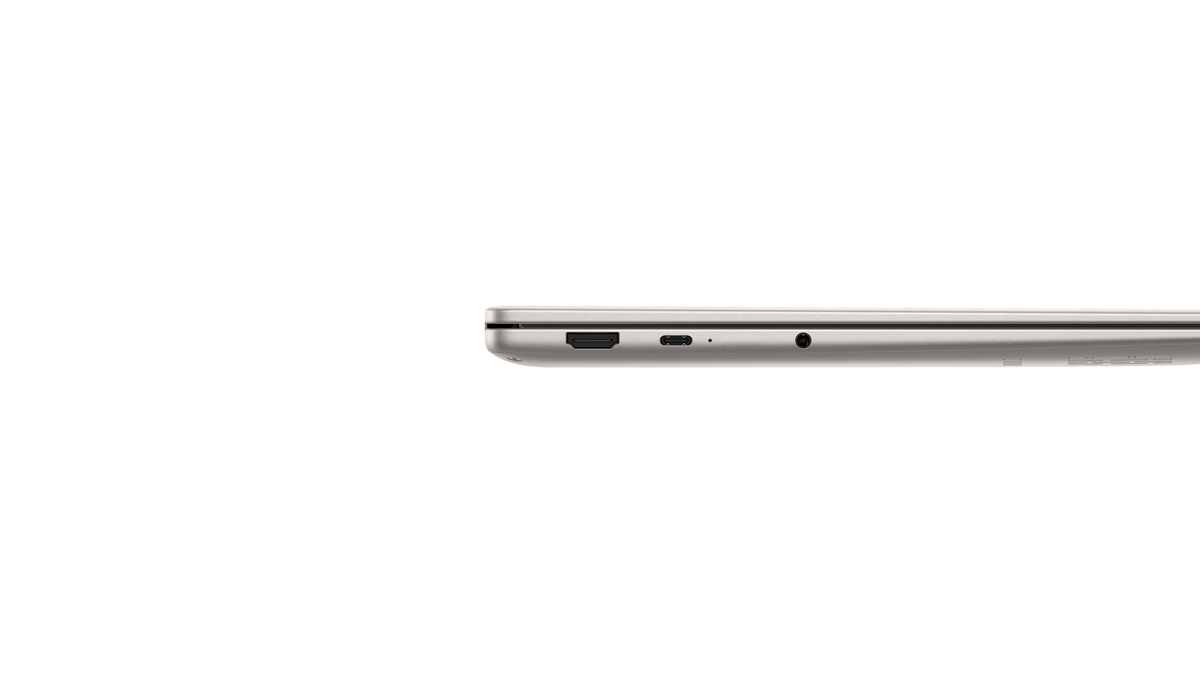 HONOR MagicBook X14 2026 Combat Grigio stellare – profilo con le porte