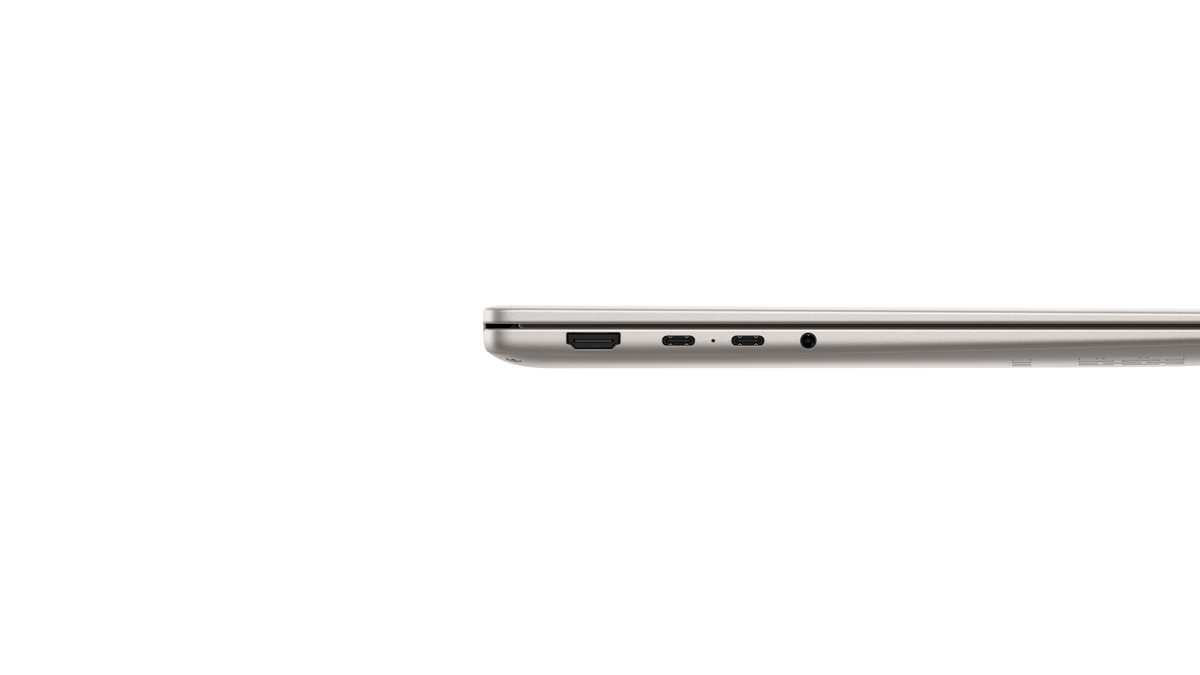 HONOR MagicBook X14 Plus 2026 Gwiezdna szarość – profil z portami