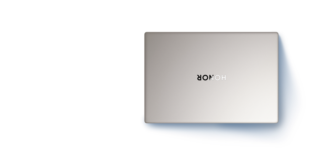 HONOR MagicBook X16 Plus 2026 Grigio stellare – coperchio visto dall'alto