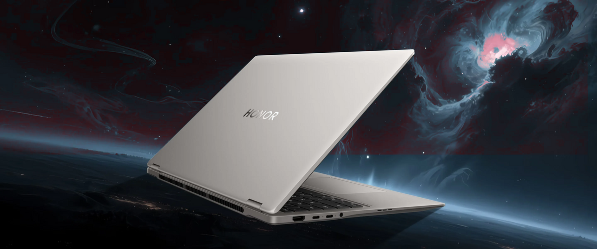 HONOR MagicBook Pro 16 2026 in Sternengrau, Dreiviertelansicht